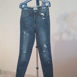 Women's Distressed Blue Jeans